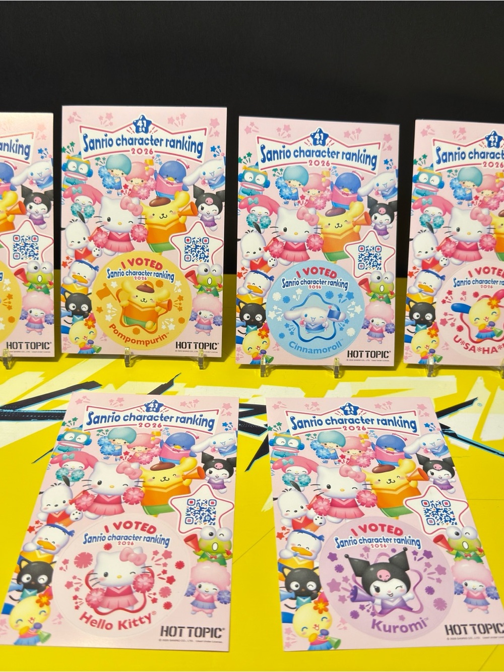 Sanrio- I VOTED Sticker Sheet- COMPLETE SET-2026 HOT TOPIC-Limited Edition PROMO